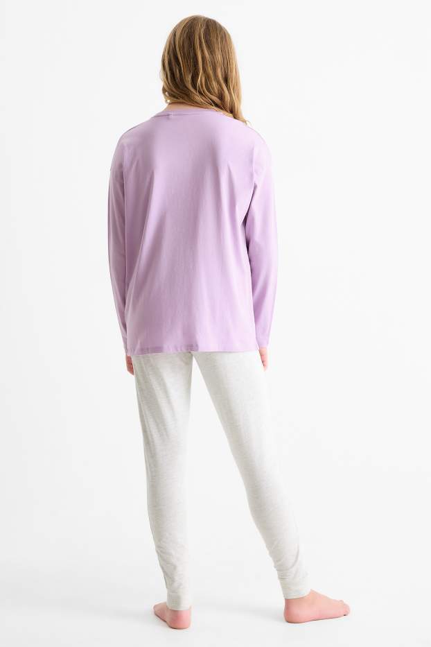 Kinder Mädchen - Schmetterling - Pyjama - 2 teilig - hellviolett