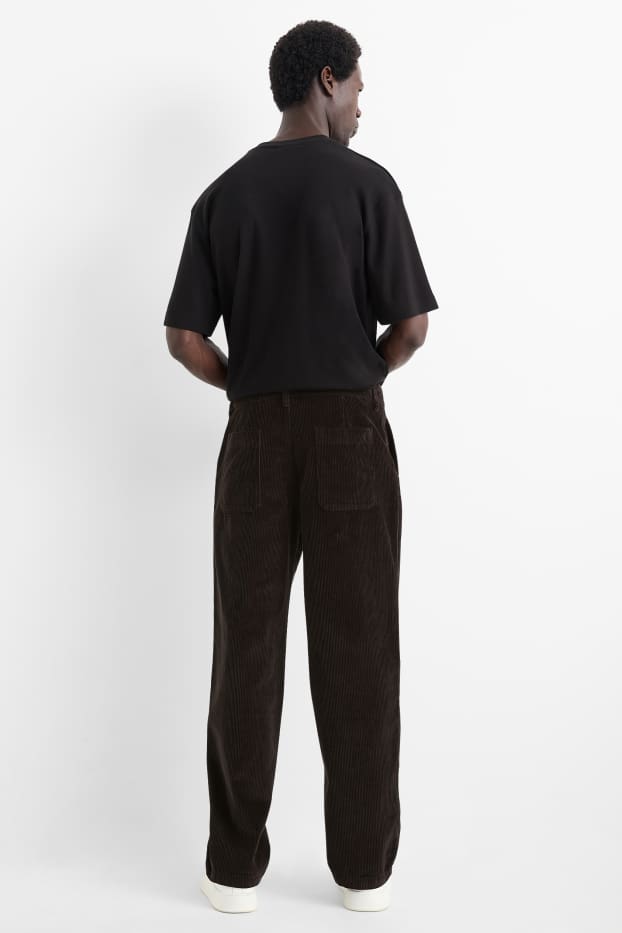 Herren - Cord-Chino - Relaxed Fit - schwarz
