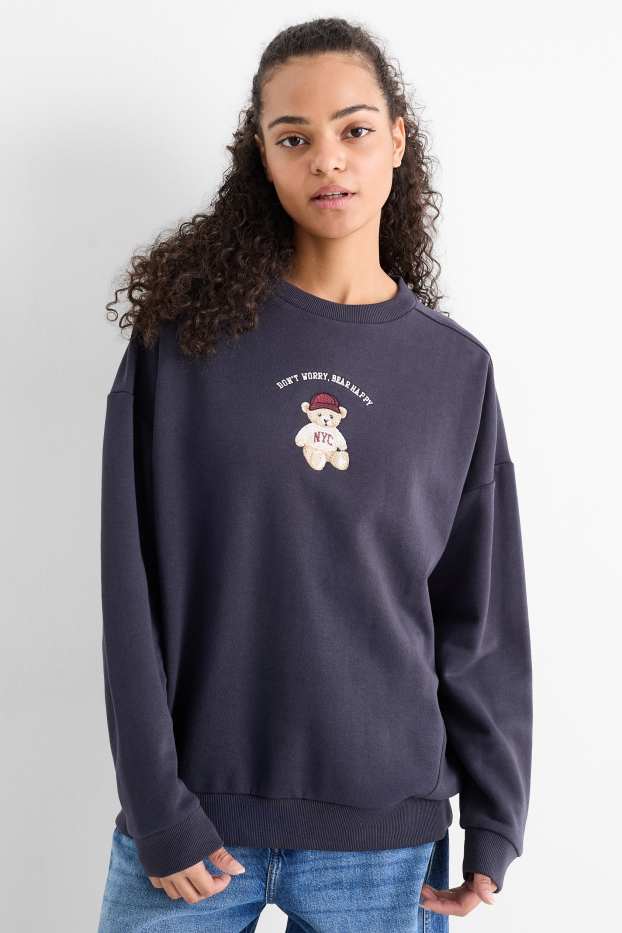 Dames - Sweatshirt - oversized - donkerblauw