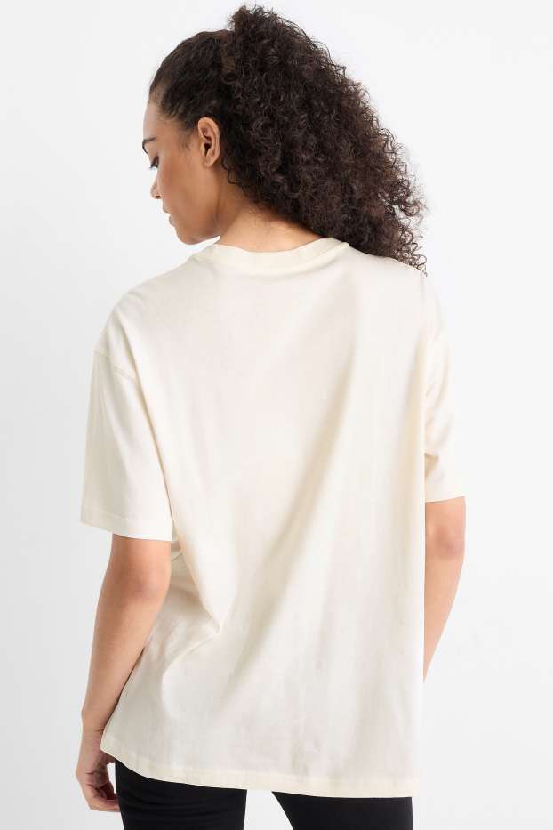 Femei - Tricou - supradimensionat - alb-crem