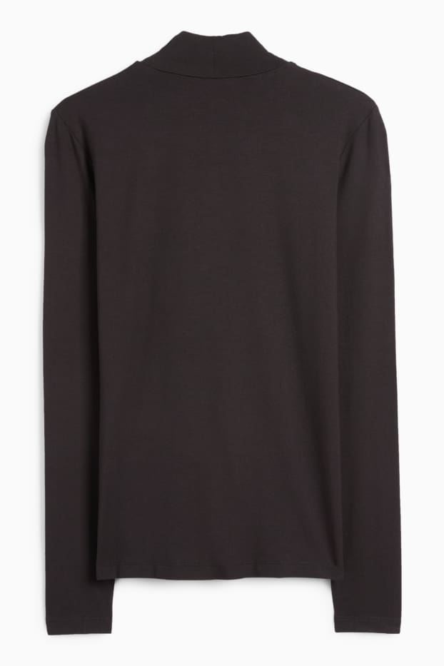 Women - Long sleeve top- regular fit - black