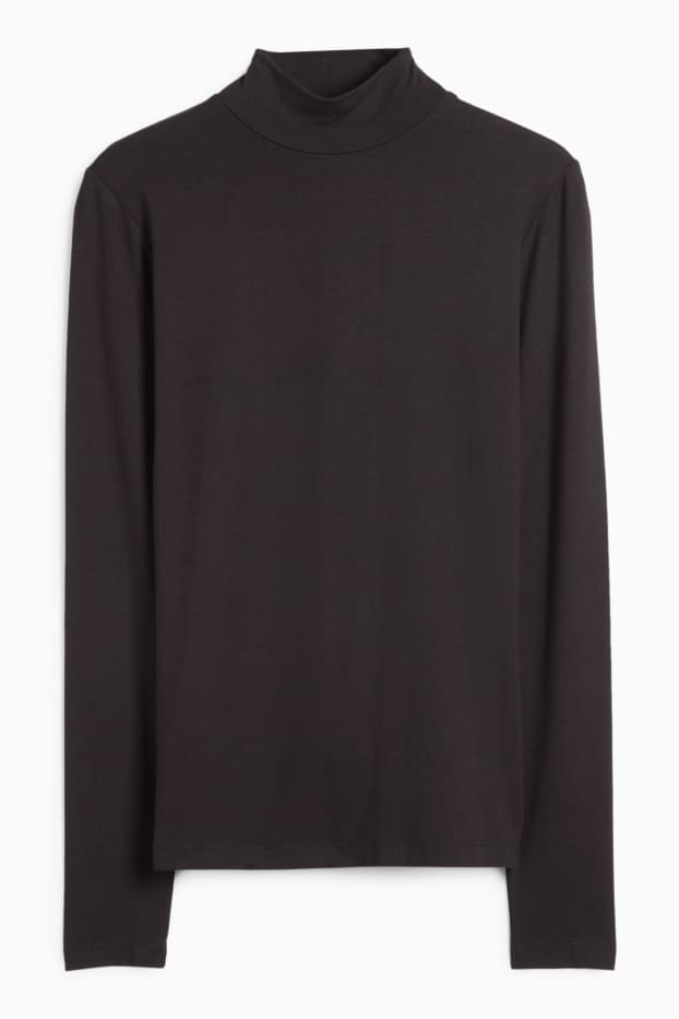 Women - Long sleeve top- regular fit - black