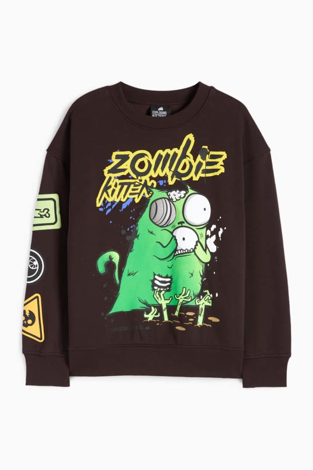 Enfants garçons - Exploding Kittens - sweat - noir