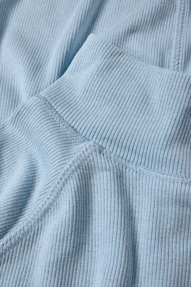 Dona - Samarreta de mànigues llargues - slim fit - acanalada - blau clar