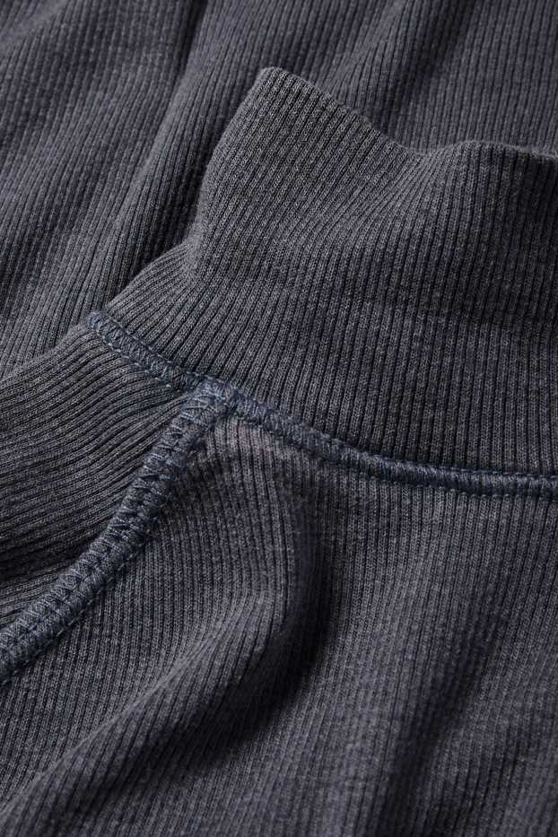 Dona - Samarreta de mànigues llargues - slim fit - acanalada - gris fosc