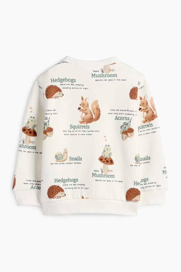 Baby Jungen - Waldtiere - Baby-Sweatshirt - cremeweiß