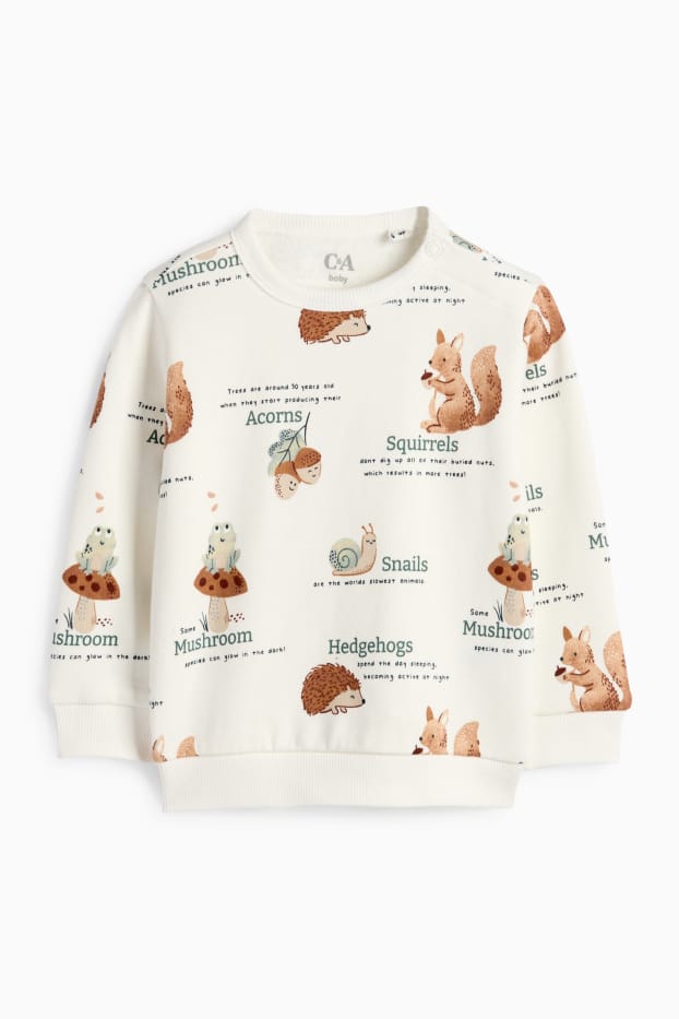 Baby Jungen - Waldtiere - Baby-Sweatshirt - cremeweiß