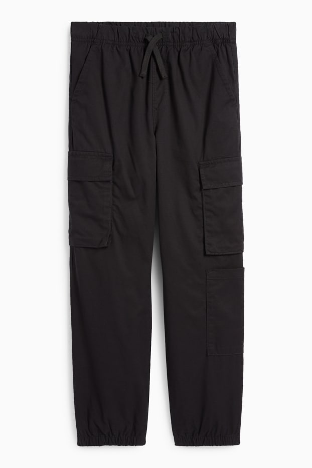 Children Boys - Thermal cargo trousers - black