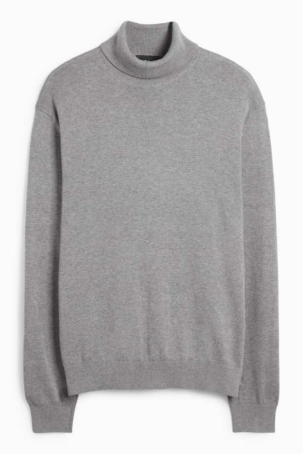 Uomo - Maglione a dolcevita - grigio