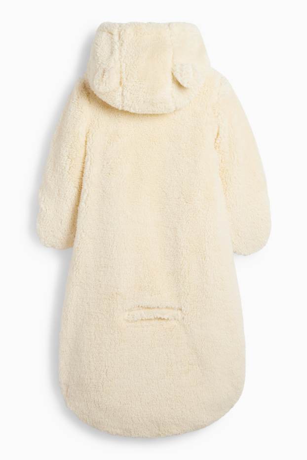 Baby Boys - Baby teddy fur snowsuit with hood - creme
