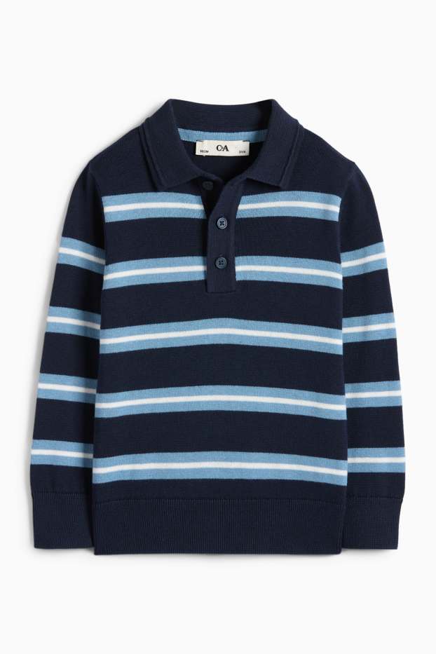 Kinderen: jongens - Trui - gestreept - donkerblauw