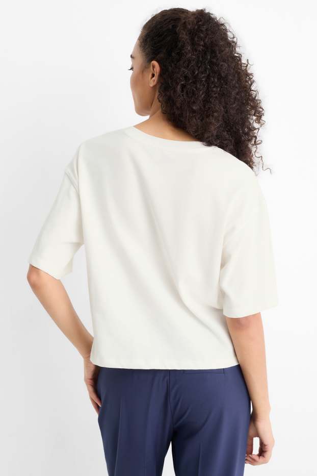 Dames - T-shirt - oversized - wit
