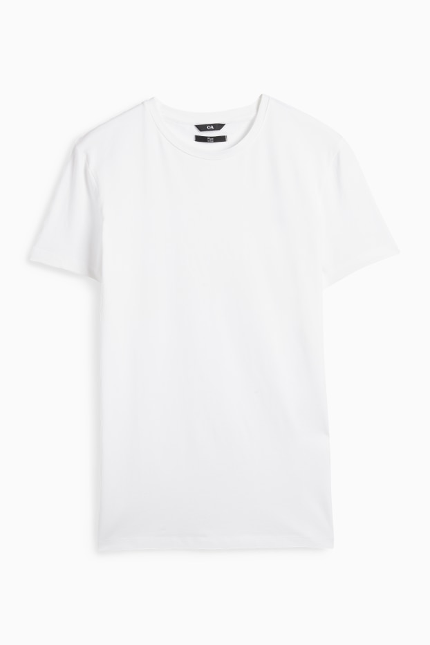 Herren - T-Shirt - Slim Fit - Flex - weiß