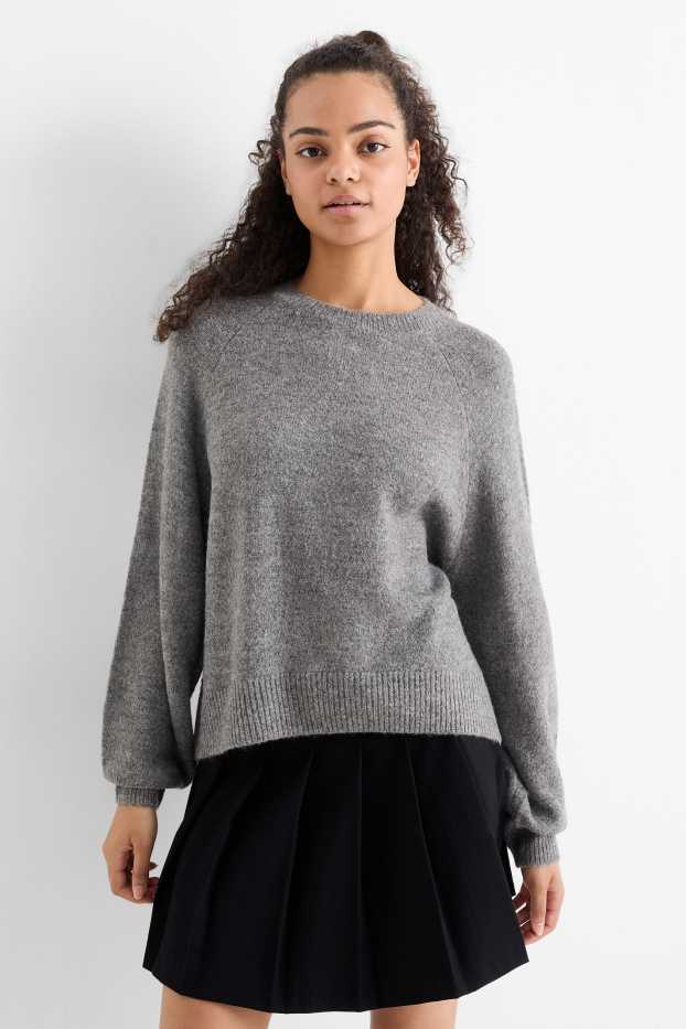 Damen - Pullover - grau-melange
