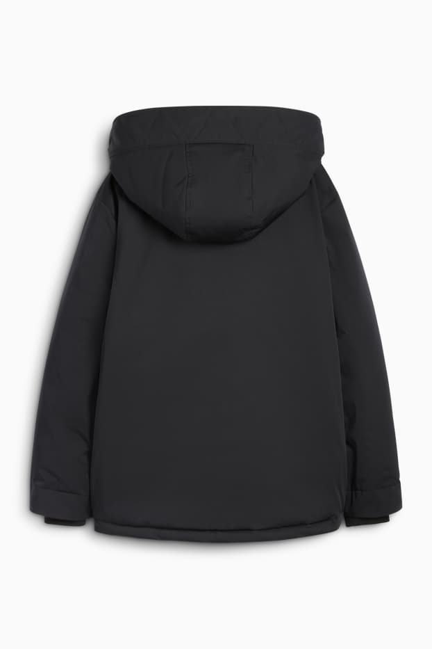 Women - Jacket with hood - lined - water-repellent - black