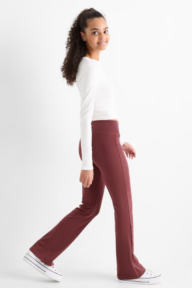 Dames - Flared legging - bordeaux