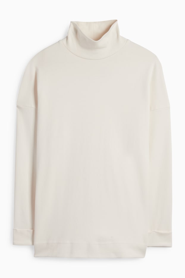 Damen - Rollkragenshirt - cremeweiß