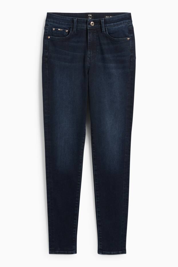 Kobiety - Skinny jeans - średni stan - dżinsy modelujące - LYCRA® - dżins-ciemnoniebieski