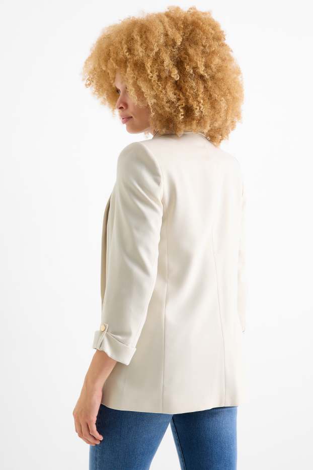 Mujer - Americana larga - regular fit - blanco roto