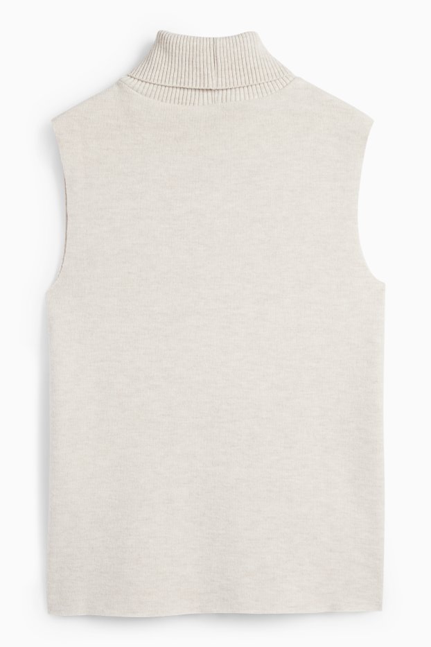Mujer - Top de cuello vuelto - beige claro