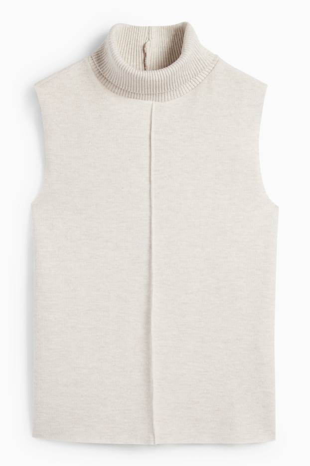 Mujer - Top de cuello vuelto - beige claro