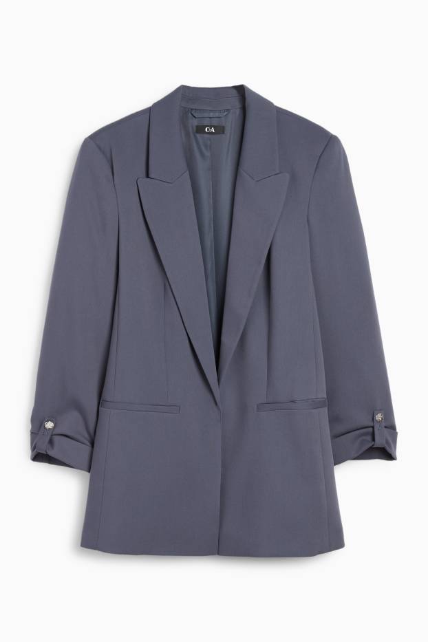 Mujer - Americana larga - regular fit - azul oscuro