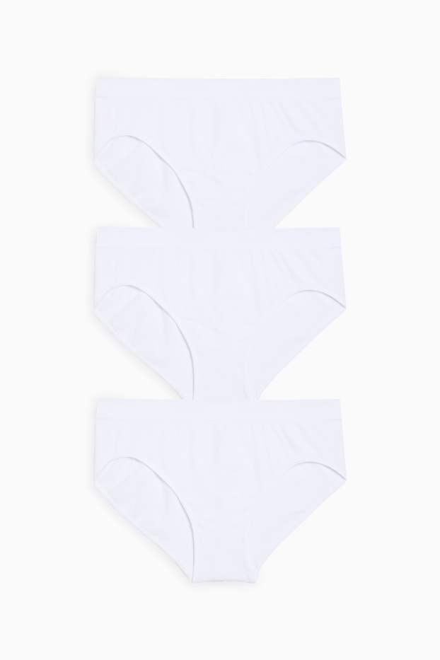 Damen - Multipack 3er - Slip - seamless - weiß