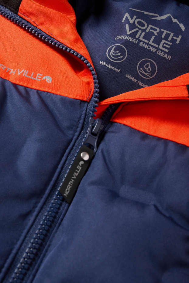 Kinderen: jongens - Ski-jas met capuchon - waterdicht - oranje