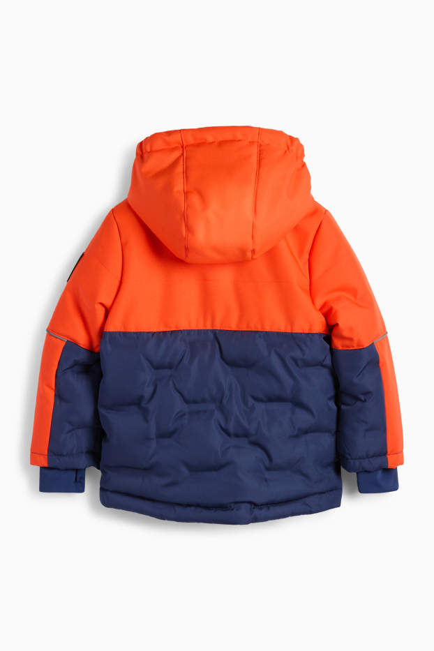 Kinderen: jongens - Ski-jas met capuchon - waterdicht - oranje