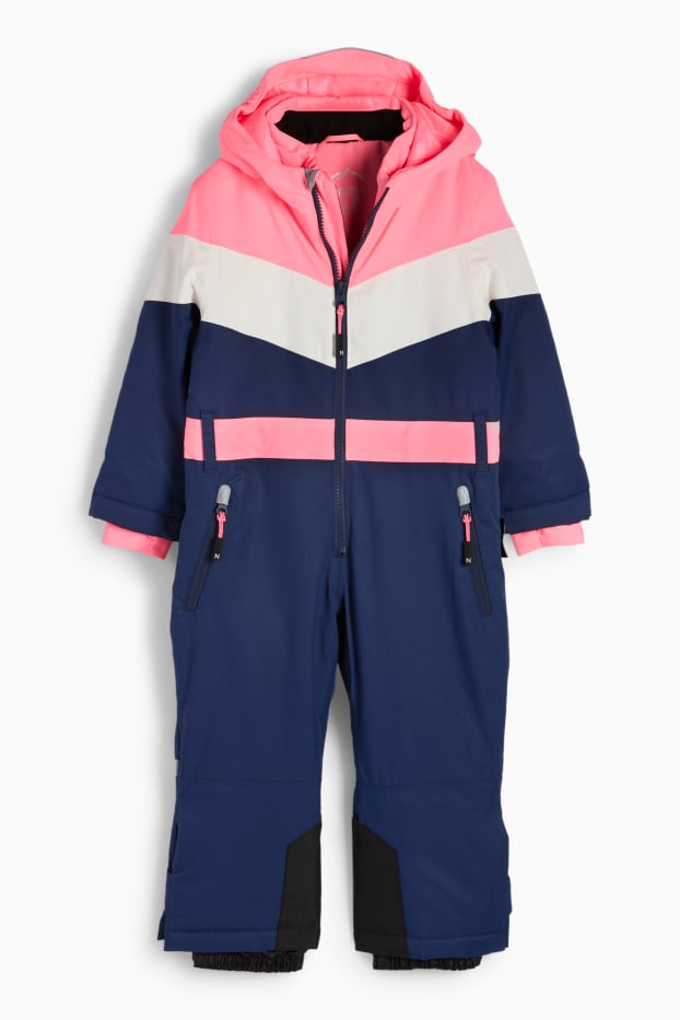 Kinderen: meisjes - Skipak met capuchon - waterdicht - neon roze