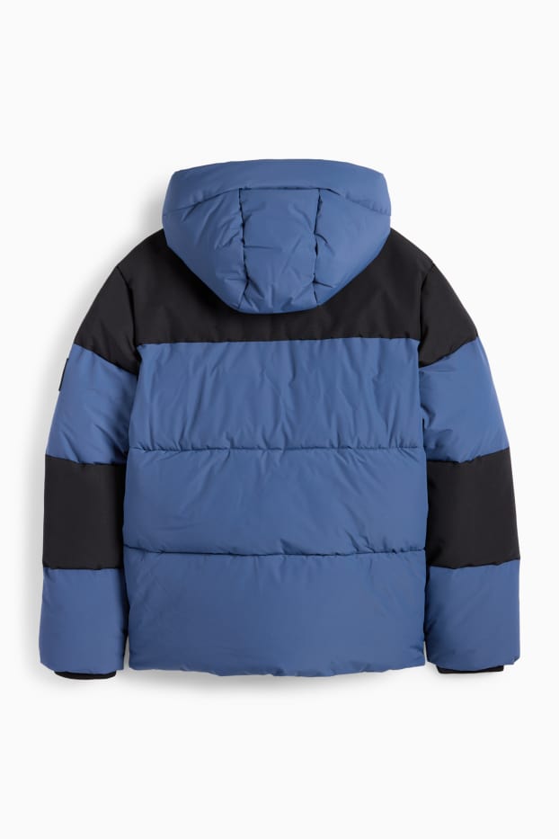 Children Boys - Quilted jacket with hood - dark blue