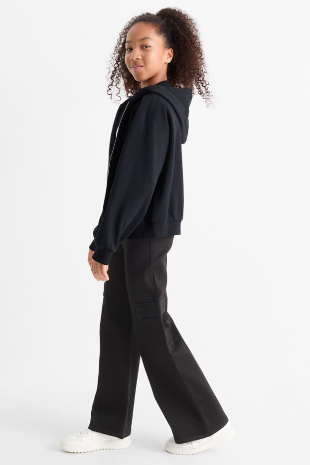 Dzieci dziewczynki - Cargo Jegging Jeans - czarny