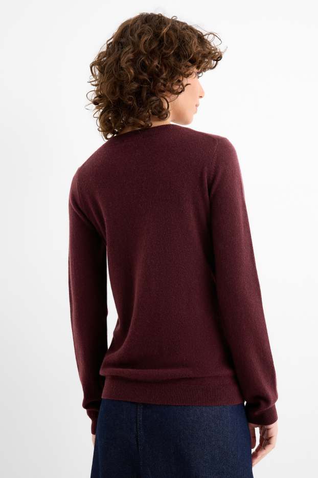 Damen - Kaschmir-Pullover - bordeaux