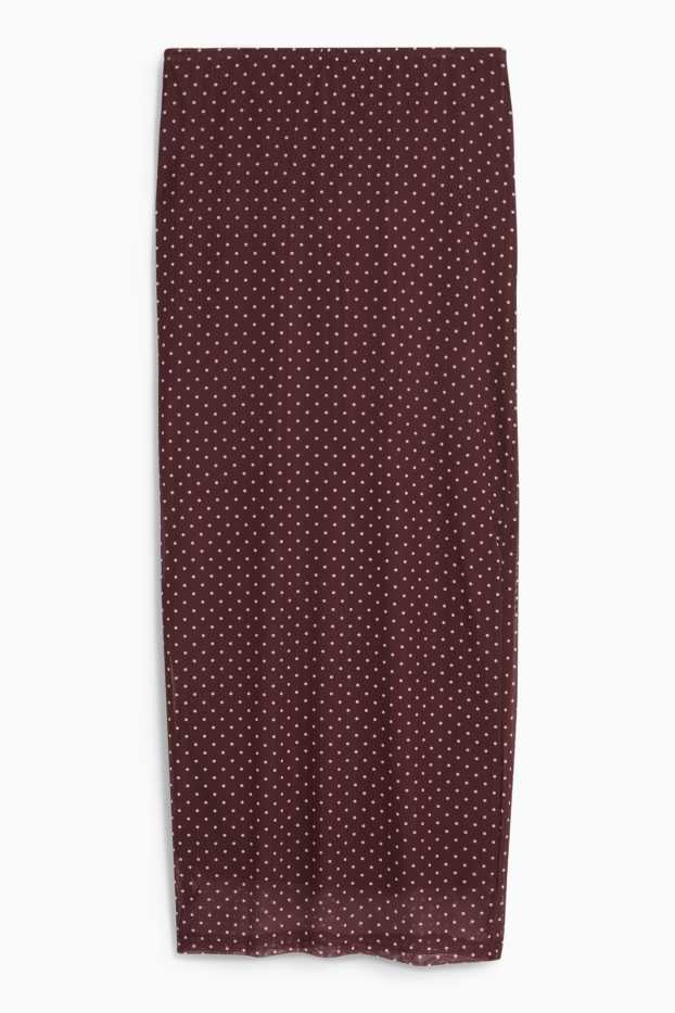 Damen - Mesh-Rock - gepunktet - bordeaux