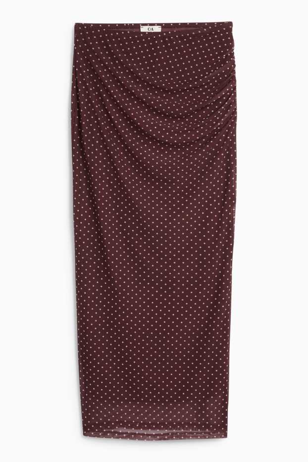Damen - Mesh-Rock - gepunktet - bordeaux