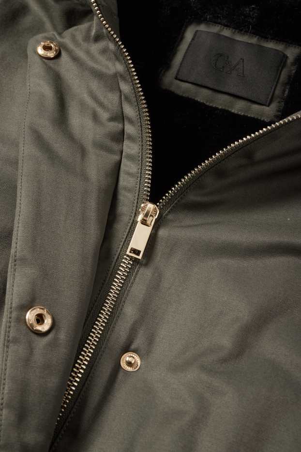 Femmes - Parka à capuche - hiver - vert foncé