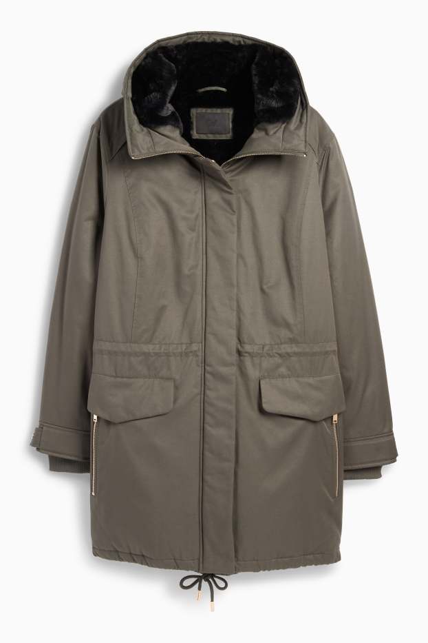 Femmes - Parka à capuche - hiver - vert foncé