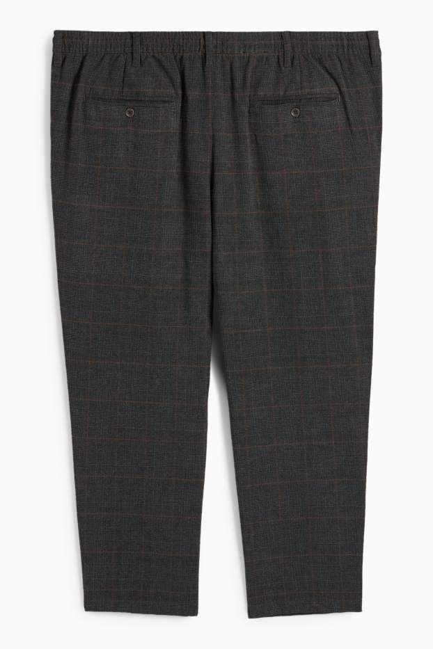 Herren - Chino - Tapered Fit - kariert - dunkelgrau