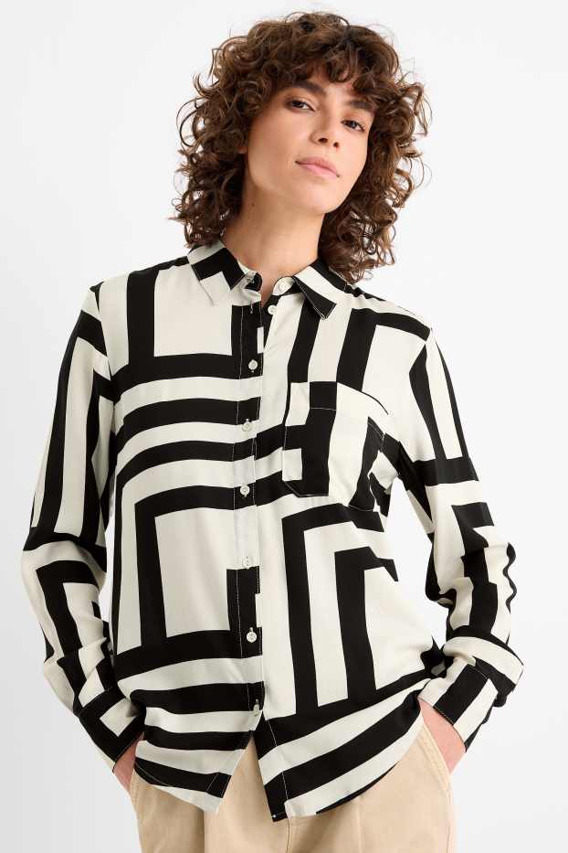 Dona - Brusa - estampada - negre/blanc