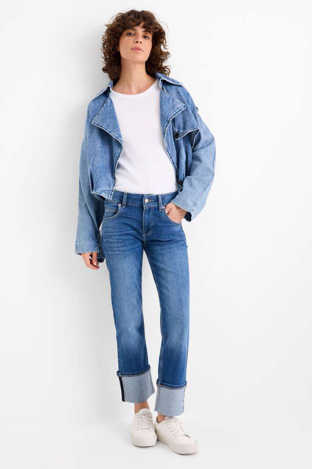 Dámské - Straight jeans - mid waist - LYCRA® - džíny - modré