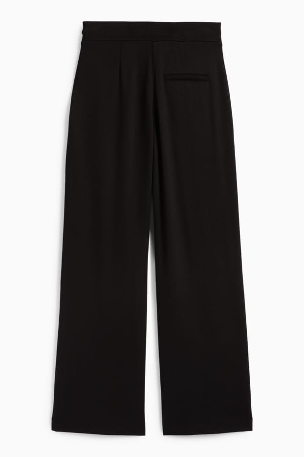 Femei - Pantaloni din jerseu - talie medie - straight fit - negru