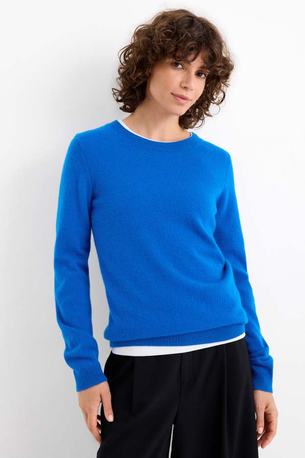 Damen - Kaschmir-Pullover - blau