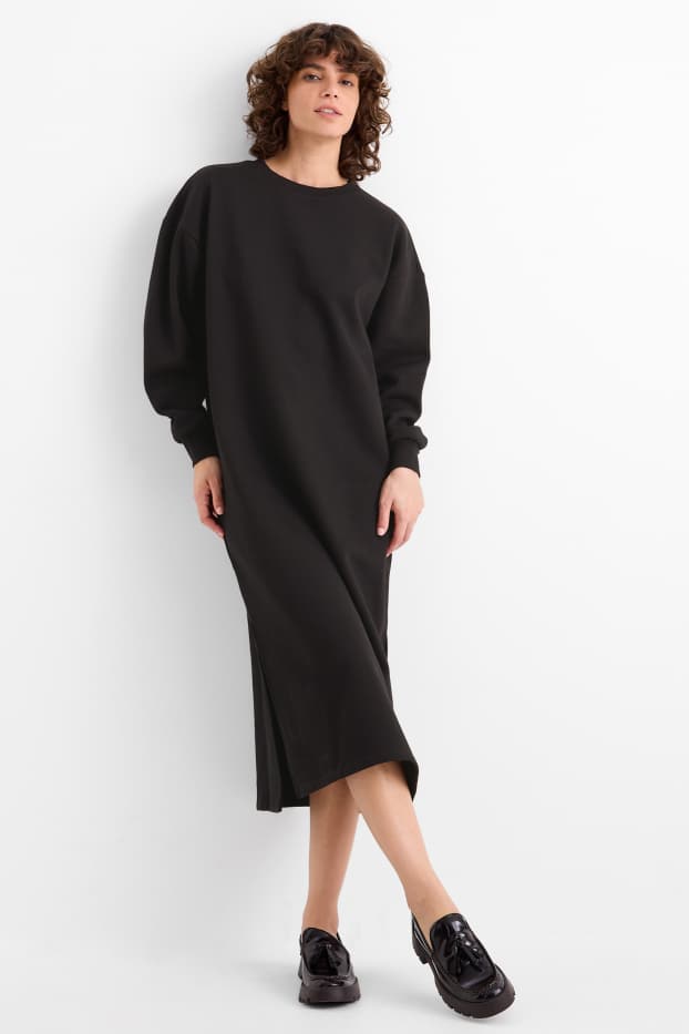 Femmes - Robe en molleton - noir