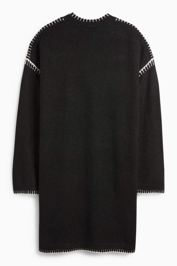 Femmes - Robe en maille - straight fit - noir