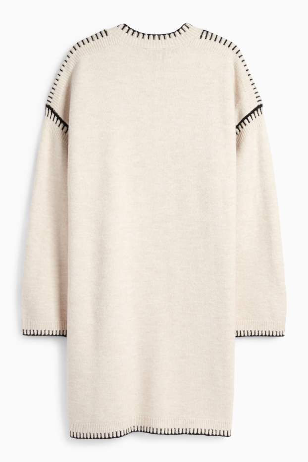 Damen - Strickkleid - Straight Fit - hellbeige