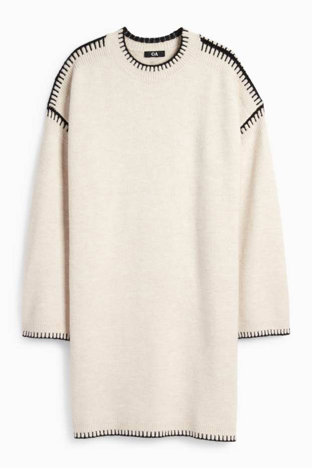 Damen - Strickkleid - Straight Fit - hellbeige