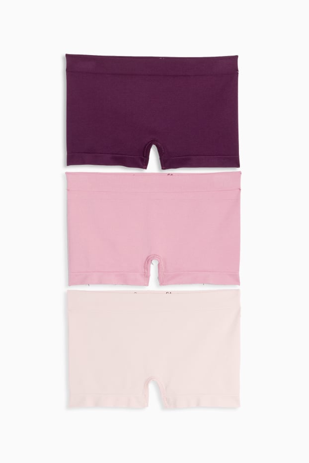 Donna - Confezione da 3 - coulotte - senza cuciture - rosa