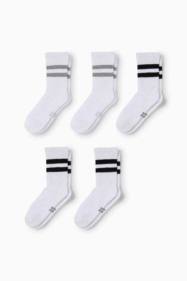 Enfants garçons - Lot de 5 paires - chaussettes de tennis - blanc