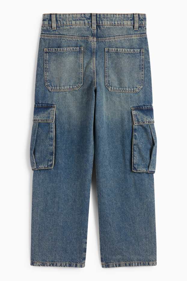 Niños - Jeans cargo - vaqueros térmicos - vaqueros - azul