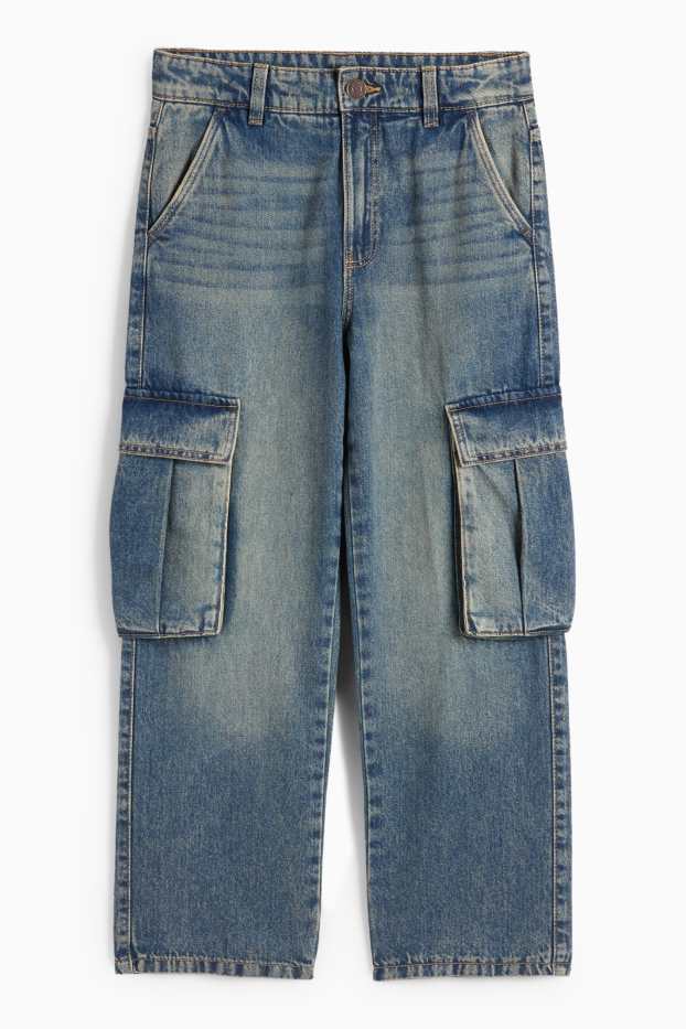 Niños - Jeans cargo - vaqueros térmicos - vaqueros - azul